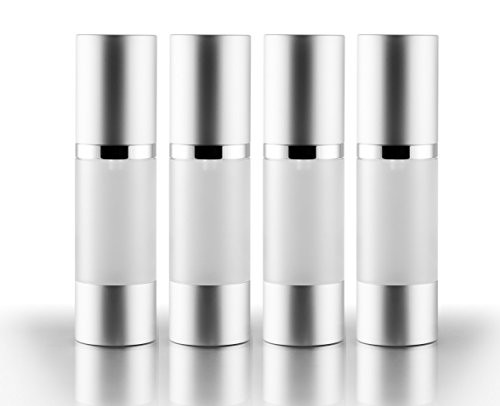 Airless Pump Bottle Refillable Travel Containers 30 ml1 oz Frosted 4Pack