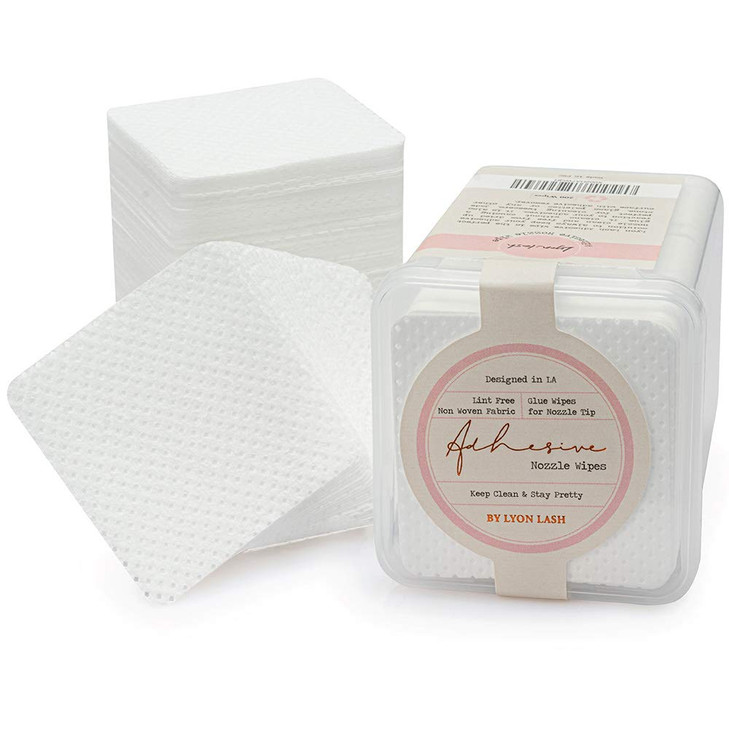 Lyon Lash Eyelash Extension Glue Adhesive Wipes 200 PCS Glue Residue Remover Cleansing Pad Lint Free Essential Lash Exte