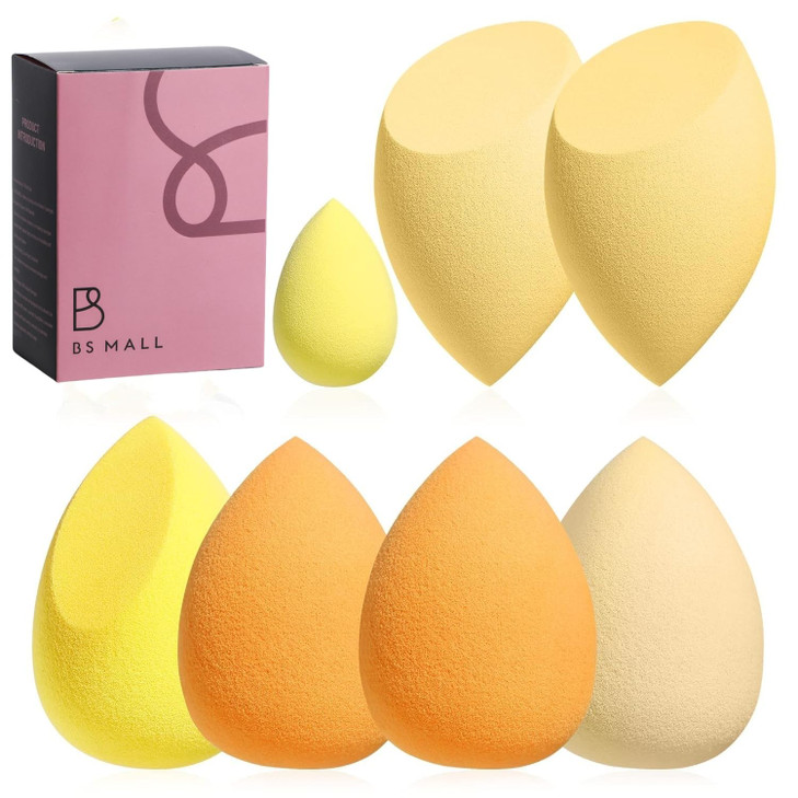 Makeup Sponge Set BSMALL Blender Sponges 7 Pcs for Liquid Cream and Powder Multicolored with 1 Mini Makeup Sponge Pink D