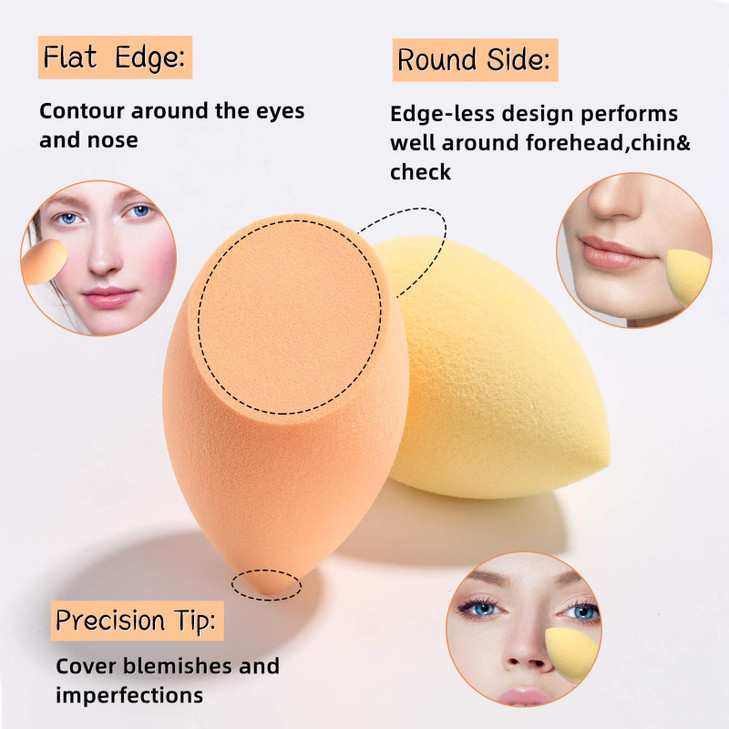 Makeup Sponge Set BSMALL Blender Sponges 7 Pcs for Liquid Cream and Powder Multicolored with 1 Mini Makeup Sponge Pink D