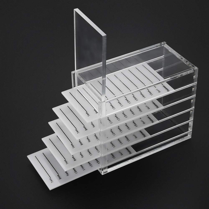 WOHEN 5 Layers Acrylic Clear False Eyelash Organizer Case Cosmetic Makeup Storage Box for Grafting Lash Extension Eyelas