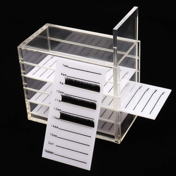 WOHEN 5 Layers Acrylic Clear False Eyelash Organizer Case Cosmetic Makeup Storage Box for Grafting Lash Extension Eyelas