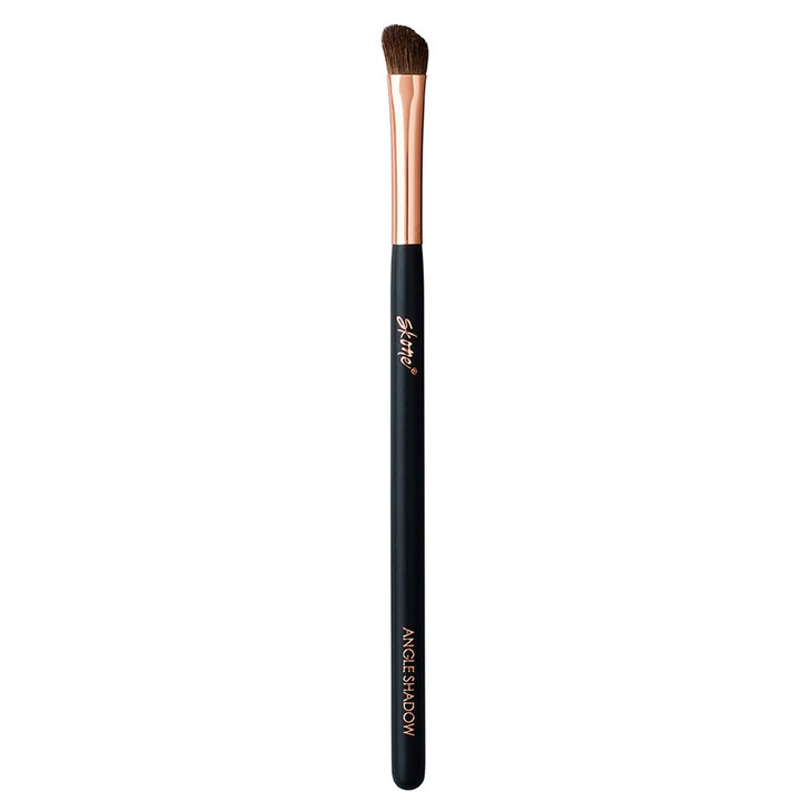 Skone Cosmetics Angle Shadow Brush Luxe Premium Rose Gold and Synthetic Black Eye Shadow Angle Brush Professional Grade