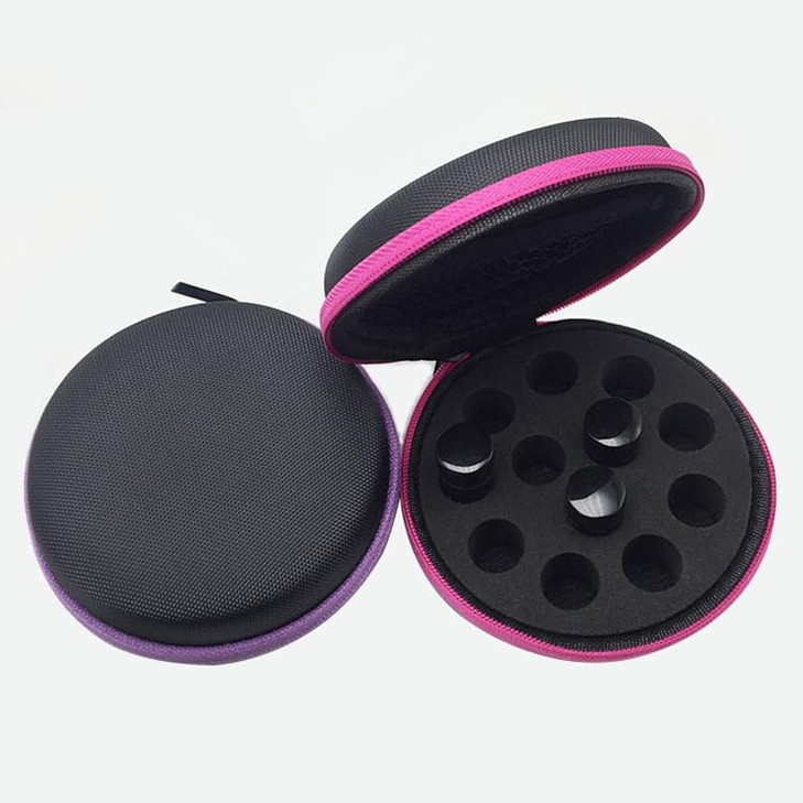 AFMNQZ Glass Bottle Bundle Essential Oils Case Hard Round Carrying Case Bag for 1ML 2ML Roller Bottles Oil Vial Bottles