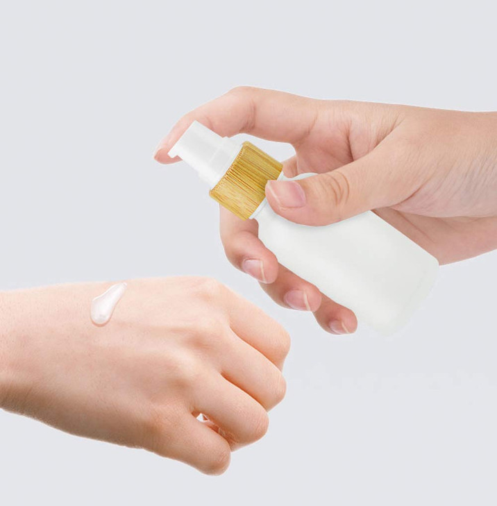 4 Pieces Frosted Glass Lotion Bottle Travel Pump Bottles Cosmetic Cream Container Dispenser Bottle For Lotion Liquid Ess