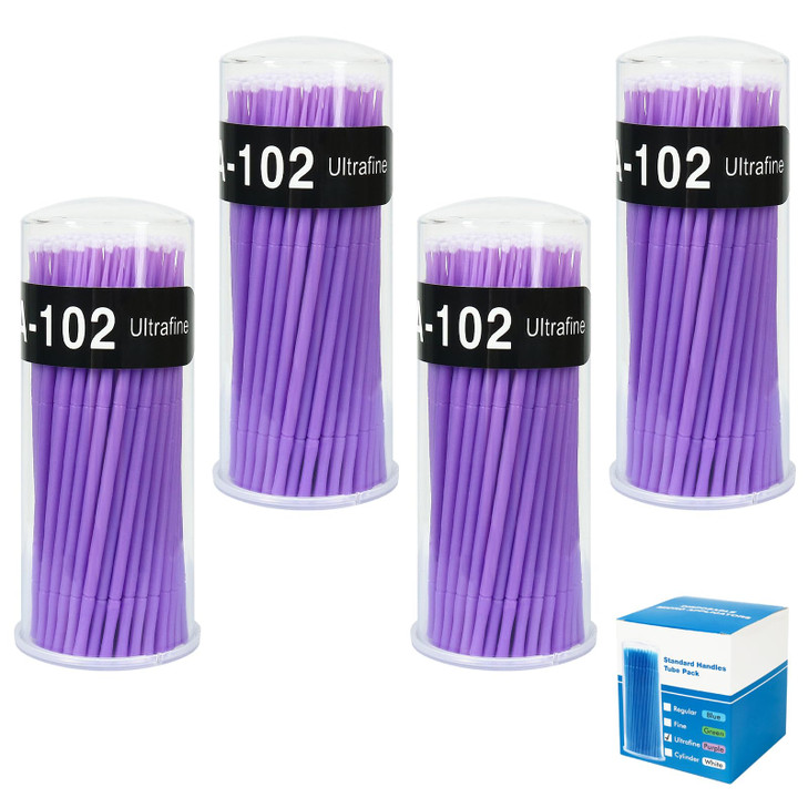 Shintop 400pcs Disposable Micro Applicator Brushes Great for DentalOralMakeup Purple 15mm