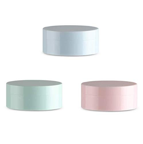DNHCLL 3PCS 5ml Highgrade Empty powder boxTravel Portable Plastic Empty Powder Case Makeup Loose Powder Puff Box Contain