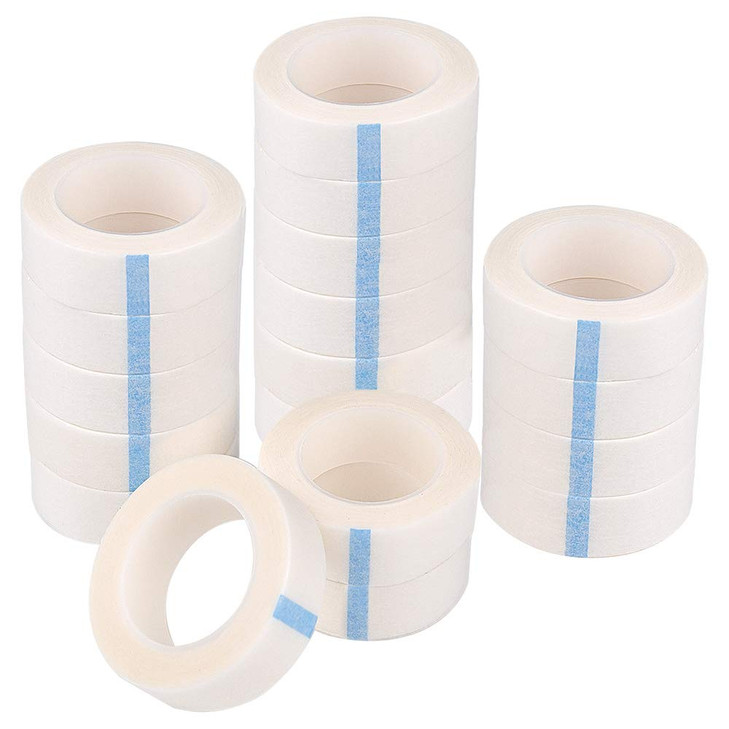 TUPARKA 18 Pack Eyelash Tape White Paper Fabric Tape for Eyelash Extension Supply 05 Inch x 10 Yard Each Roll