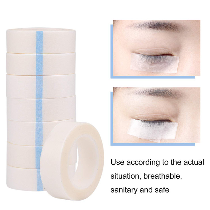 TUPARKA 18 Pack Eyelash Tape White Paper Fabric Tape for Eyelash Extension Supply 05 Inch x 10 Yard Each Roll