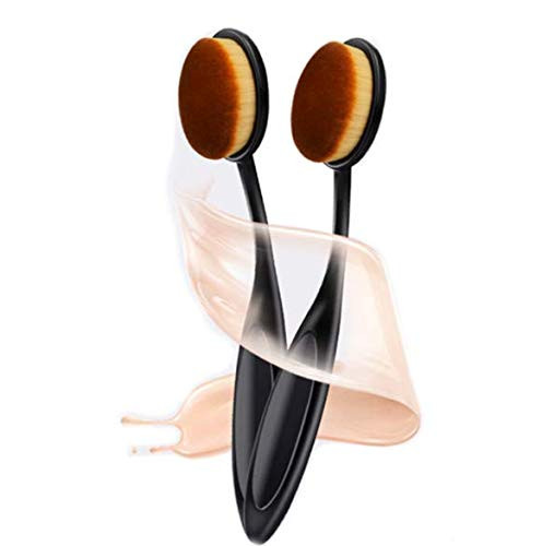 DNHCLL 2 PCS Professional Oval Loose Powder Toothbrush Foundation Makeup Brushes for Blending Liquid Cream or Flawless P