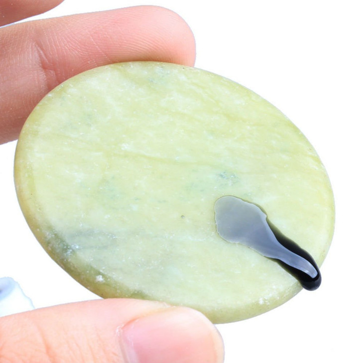 AKOAK 2 Inch Round Eyelash Extension Wide Jade Stone Glue PalletFake Eye lash Makeup Tool