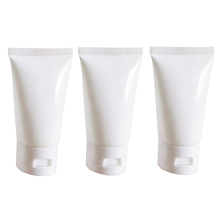 24PCS White Empty Refillable Plastic Soft Tubes Squeezable Bottle Packing Cosmetic Sample Container Jars Storage Holder