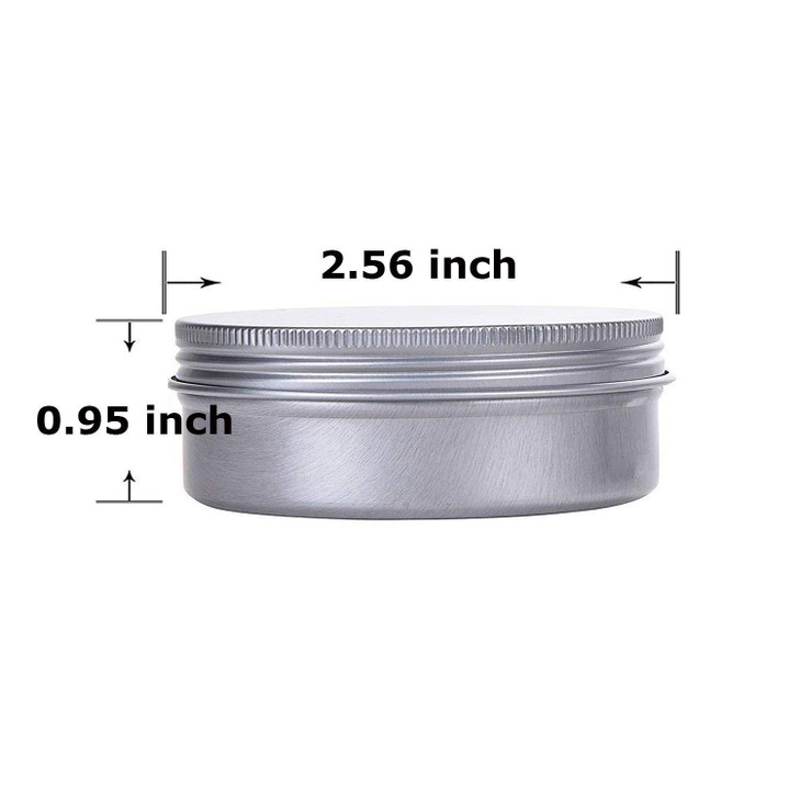 2 Ounce Aluminum Tin Jar Refillable Containers 60 ml Aluminum Screw Lid Round Tin Container Bottle for CosmeticLip Balm