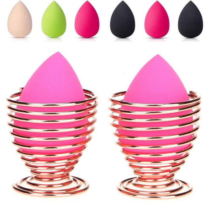 LanMa Beauty Sponge Blender Holder2 Pack Rose Gold Makeup Sponge Drying Stand Storage Egg Powder Puff Display Stand