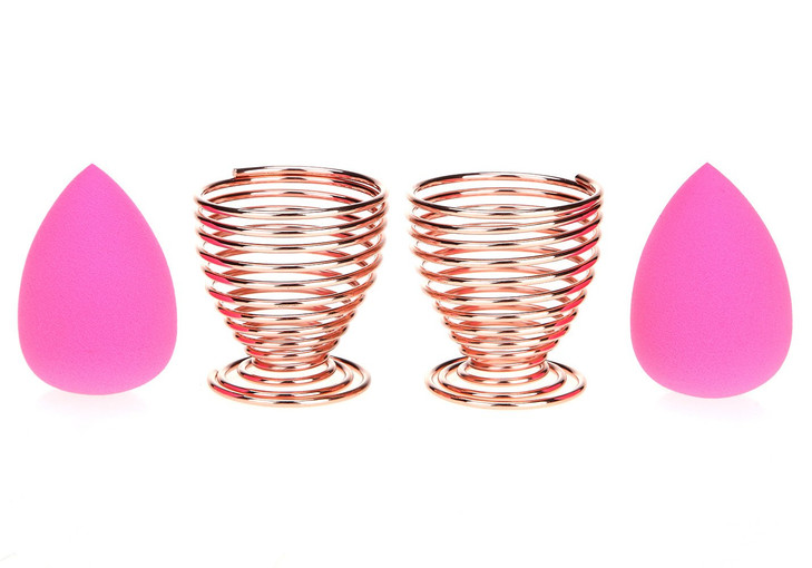 LanMa Beauty Sponge Blender Holder2 Pack Rose Gold Makeup Sponge Drying Stand Storage Egg Powder Puff Display Stand