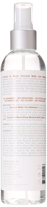 Design Essentials Natural Coconut Monoi Coconut Water Curl Refresher with Sunflower Marshmallow Root Aloe 8 Ounce