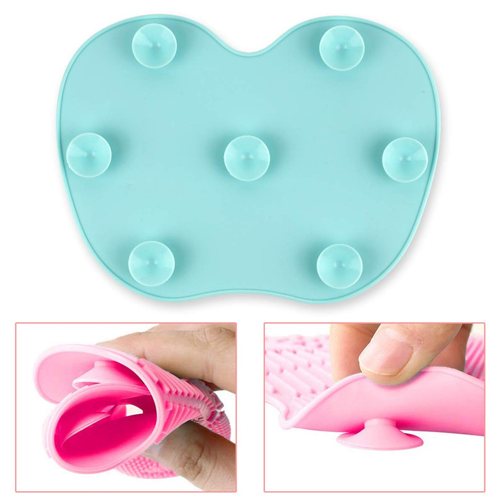 Ranphykx Silicon Makeup Brush Cleaning Mat Makeup Brush Cleaner Pad Cosmetic Brush Cleaning Mat Portable Washing Tool Sc