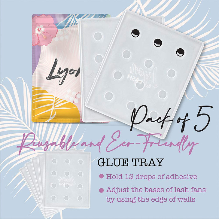 Lyon Lash Glue Tray Eyelash Extensions Reusable Adhesive HolderPalette For Single Drops Of Glue and Lash Fans Adjustment