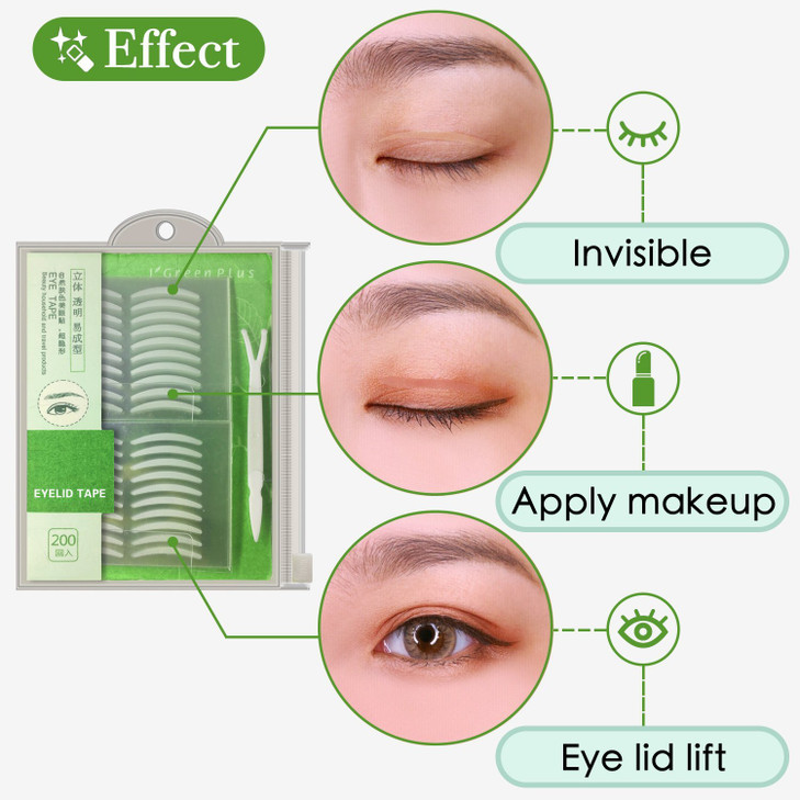 400Pcs Natural invisible Single Side Eyelid Tape Stickers Medicaluse Fiber Eyelid Lift Strip Instant Eye Lift Without Su
