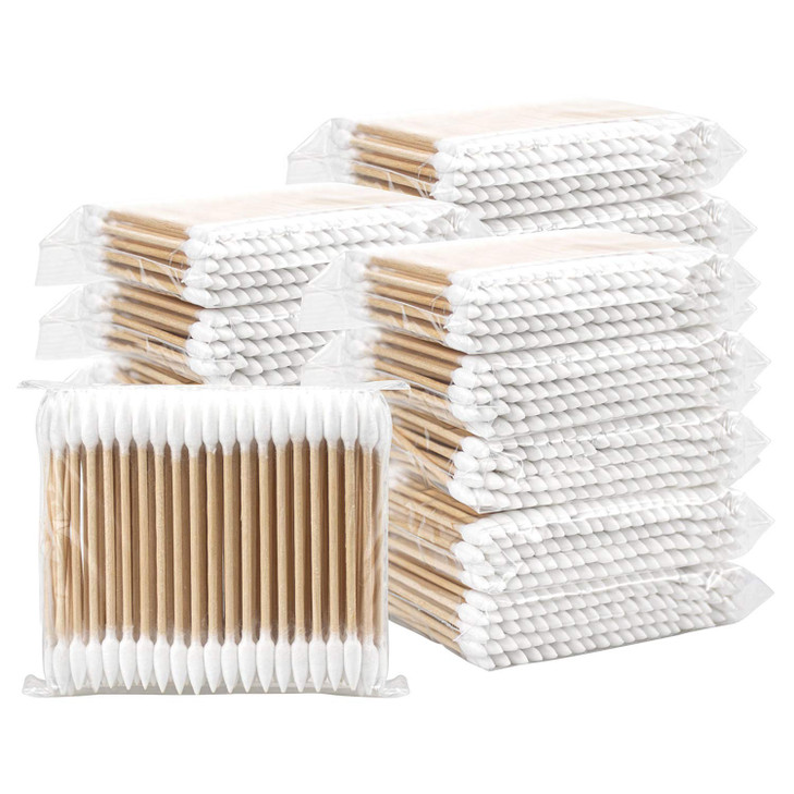 Hedume 2500 Pieces Wooden Cotton Swabs Double Pointed Cotton Buds 25 Packs 100 Pieces 1 Pack