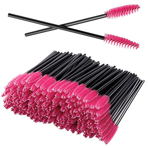 100PCS Disposable Eyelash Mascara Brushes for Eye Lashes Extension Eyebrow and MakeupRose