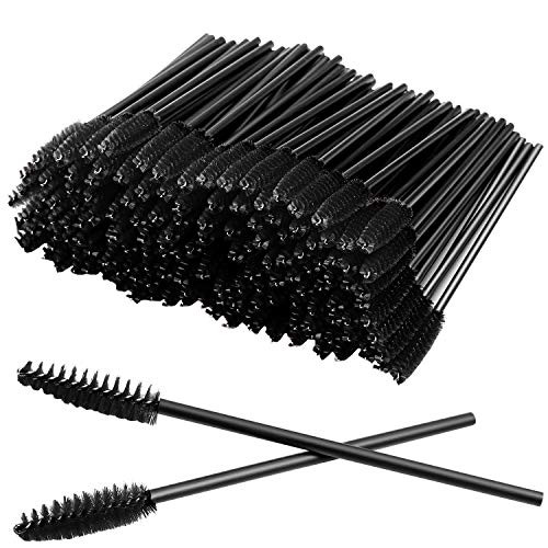 GUMIKE 100 Pcs Disposable Eyelash Mascara Brushes for Eye Lashes Extension Eyebrow and Makeup Black
