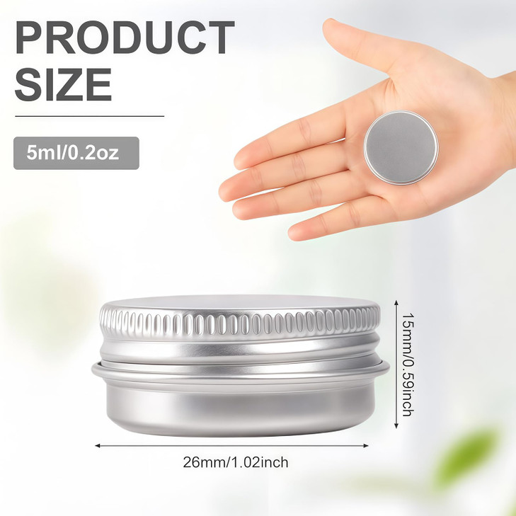 20PCS 5ML 017oz Small Ounce Empty Metal Steel Aluminum Jar Tins Cans Slip Slide Bottle Cosmetic Containers Box With Twis