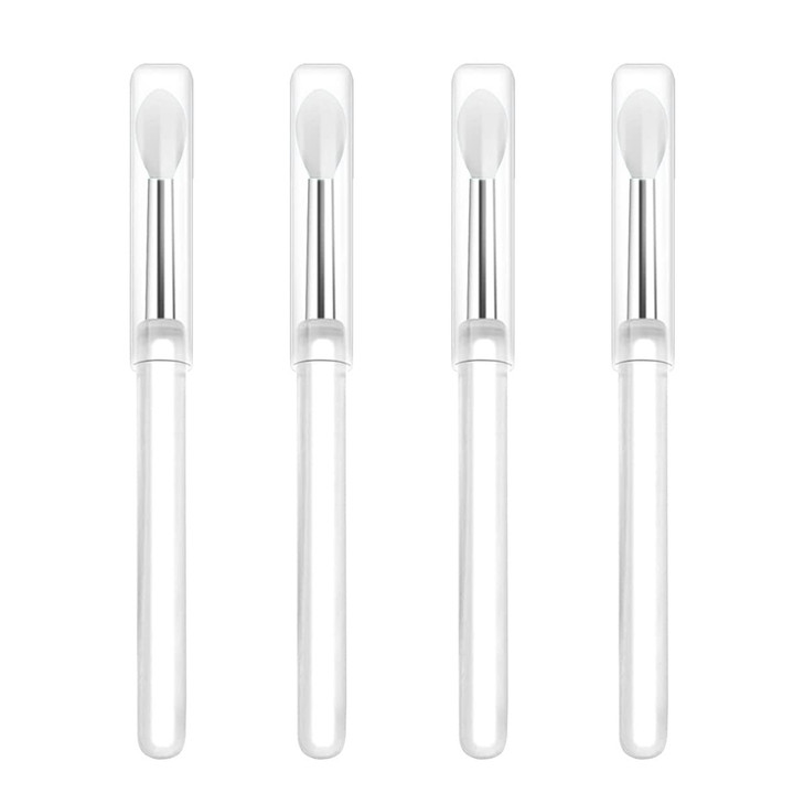 LORMAY Silicone Lip Brushes with Transparent Handles and Caps Perfect Tools for Applying Cream Lip Mask Eyeshadow and Li