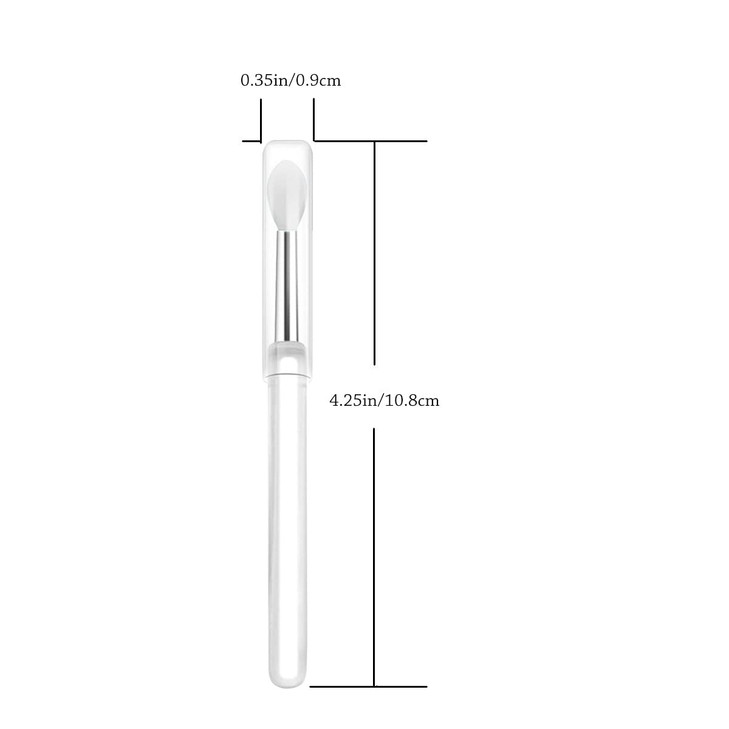 LORMAY Silicone Lip Brushes with Transparent Handles and Caps Perfect Tools for Applying Cream Lip Mask Eyeshadow and Li