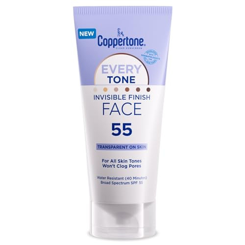 Coppertone Every Tone Invisible Finish Face Sunscreen SPF 55, Lightweight, Blends in Clear Sunscreen for All Skin Tones, 2 Fl Oz Tube online at globaldelivered