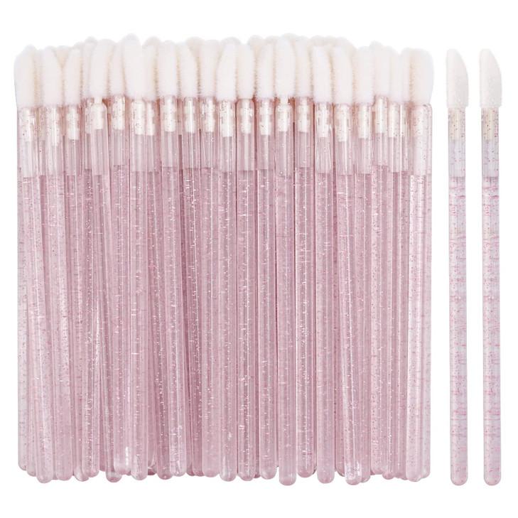 100 Disposable Lip Brushes Lipstick Applicator Lip Gloss Wands Pink Tbestmax