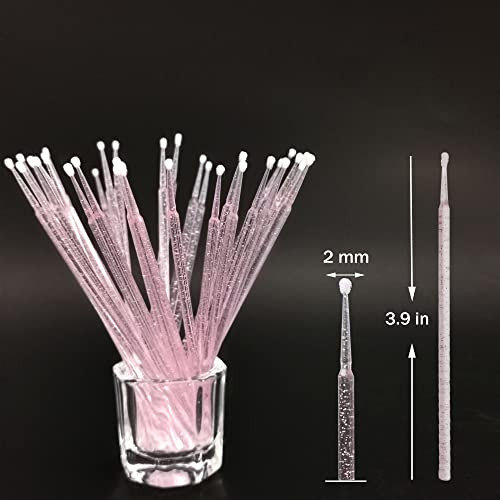ZYIGYI 500 Pcs Disposable Micro Applicator Brush for Eyelash Extension Micro Cotton Swabs Lips Mascara Wands Pink