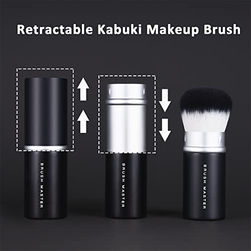 Brush Master Retractable Kabuki Makeup Brush for Blush Bronzer Foundation Powder Travel Face Cosmetic Brush