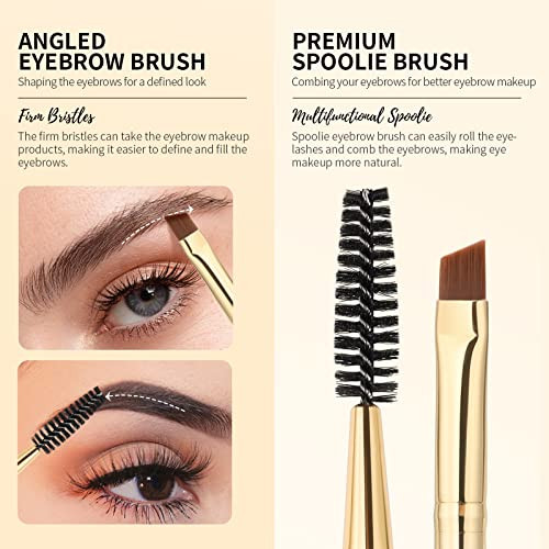 Docolor Eyebrow Brush Duo Eyebrow Spoolie Professional Angled Eye Brow Brush Perfect for Lining and Shaping Brows Spooli