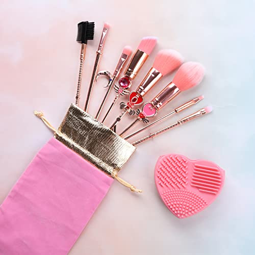 Makeup Brushed Set 8PCs Sailor Moon Magical Girl Golden Cosmetic Brush Tool Pink Eyeshadow Brushes Eyeliner Eyebrow Esse