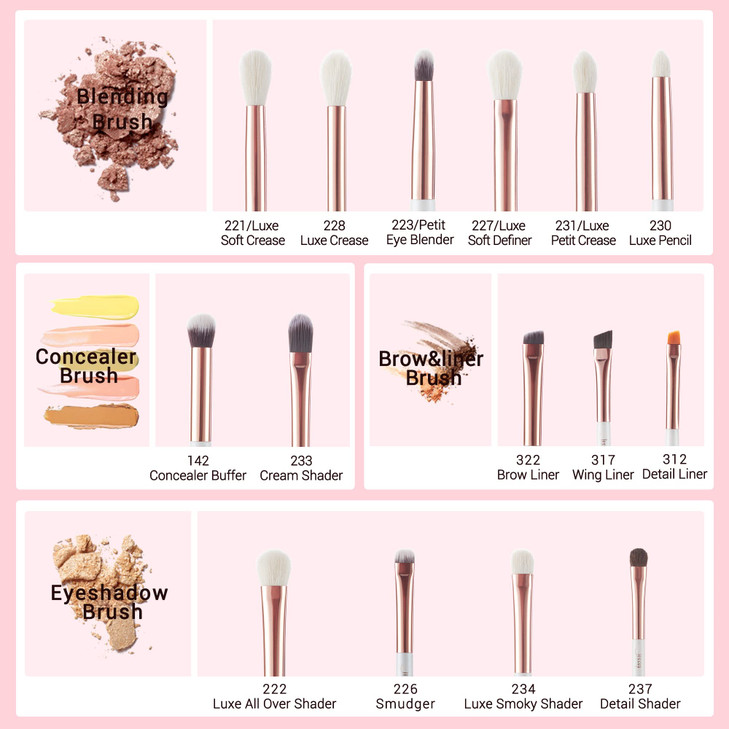 Jessup Eye Makeup Brush Set Professional 15pcs WhiteRose Gold Premium Naturalsynthetic Eye Shadow Blending Concealer Eye