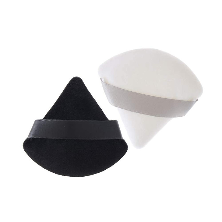 BeeSpring 2 Pcs Hot Soft Cotton Makeup Puffs Mini Face Makeup Sponge Face Triangle Powder Puff2 PcsSet