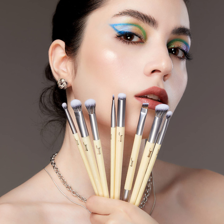 Jessup Eyeshadow Brush Set 8pcs Eye Makeup Brushes Premium CrueltyFree Eyeshadow Blending Concealer Eyebrow Eyeliner Spo