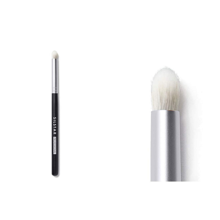 SILSTAR PROFESSIONAL SOCKET BRUSHFLAWLESS MAKEUP APPLICATION WITH NATURAL BIRCH WOODEN HANDLE MADE IN KOREA SPB013