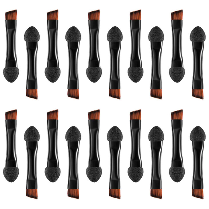Lurrose Double Sided Eye Shadow Sponge Applicator Eye Brow Make Up Brush Portable Makeup Tool 20pcs Black