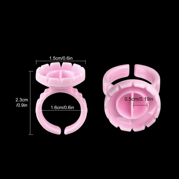 MEKK Glue Rings 100PCS Glue Rings for Eyelash Extension Lash Extension Supplies Disposable Lash Extension Supplies Fanni