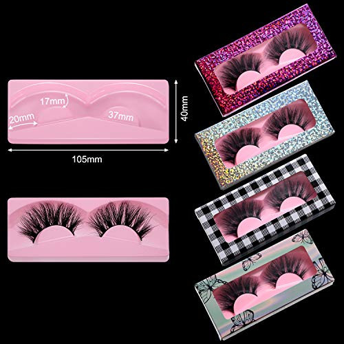 100 Piece Rectangle Lash Trays Holder Plastic Eyelash Trays for False Eyelash Packaging Box Eyelash Storage Case for Bou