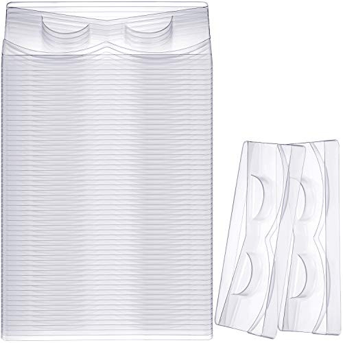 100 Piece Rectangle Lash Trays Holder Plastic Eyelash Trays for False Eyelash Packaging Box Eyelash Storage Case for Bou