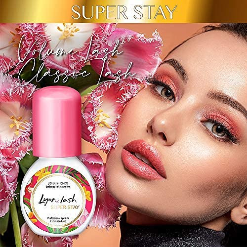 Lyon Lash Super Stay 5ml Eyelash Extension Performance Glue 05 Sec Dry Time Up to 8 Weeks Retention Black Adhesive Suppl