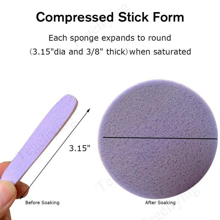 Facial Sponge Compressed120 Count PVA Professional Makeup Removal Round Face Wash Sponges Spa Pads Exfoliating Cleansing