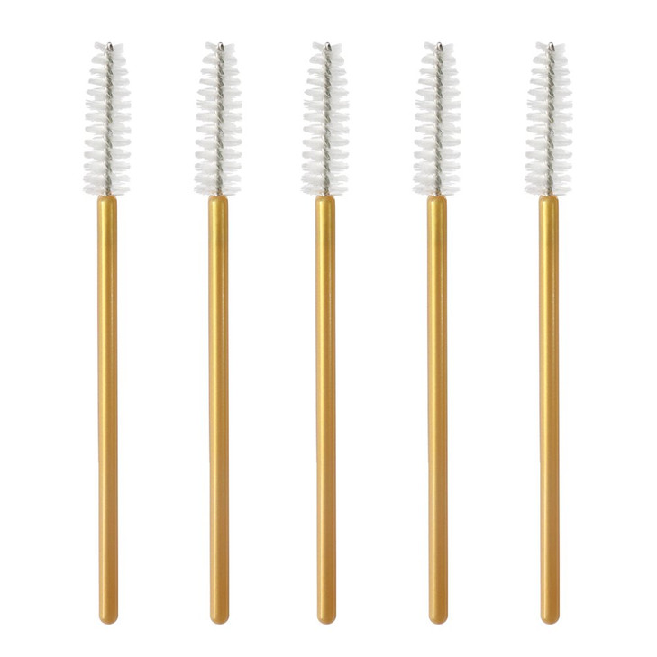 300 Pcs Disposable Mascara Wands Brushes Eyelash Extensions Eye Lash Wand Makeup Applicators Tool GoldWhite