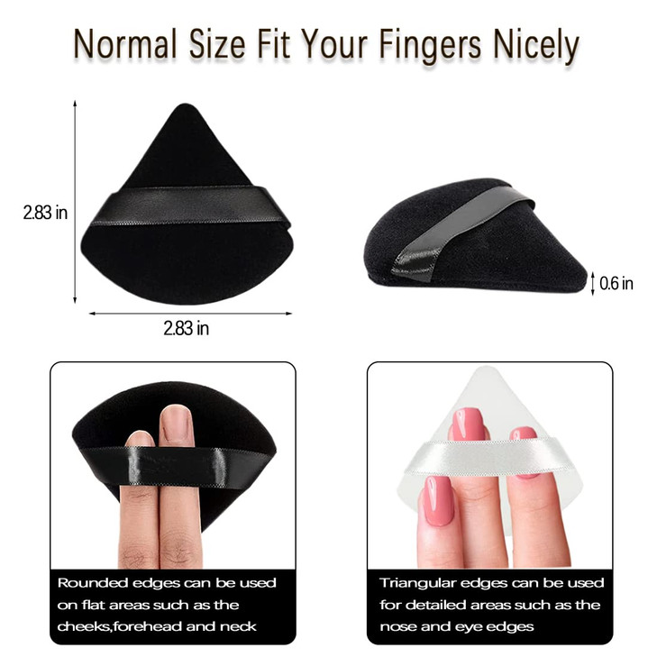 6Pcs Triangle Powder PuffSoft Velour Face Makeup Sponge Powder PuffsLoose Powder Cosmetic Foundation Mineral Powder Wet