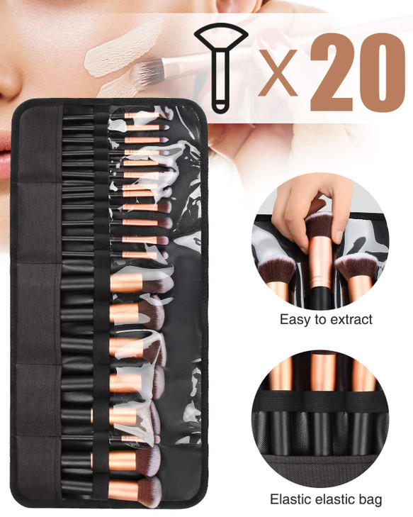 OCHEAL Makeup Brush HolderMakeup Brush OrganizerTravel Makeup Brushes Bag Cosmetic Bags Pouch for Women Cosmetic Brushes