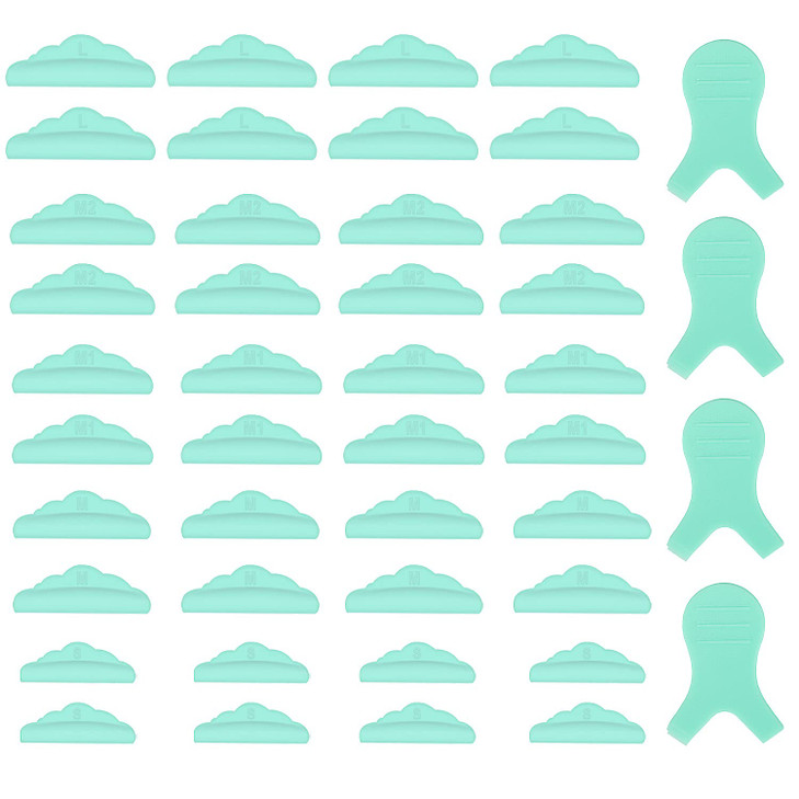 44 Piece Lash Lift RodsSilicone Eyelash Perming Curler Makeup Tools5 Sizes SMM1M2LReusable Lash Lifting Pads Green