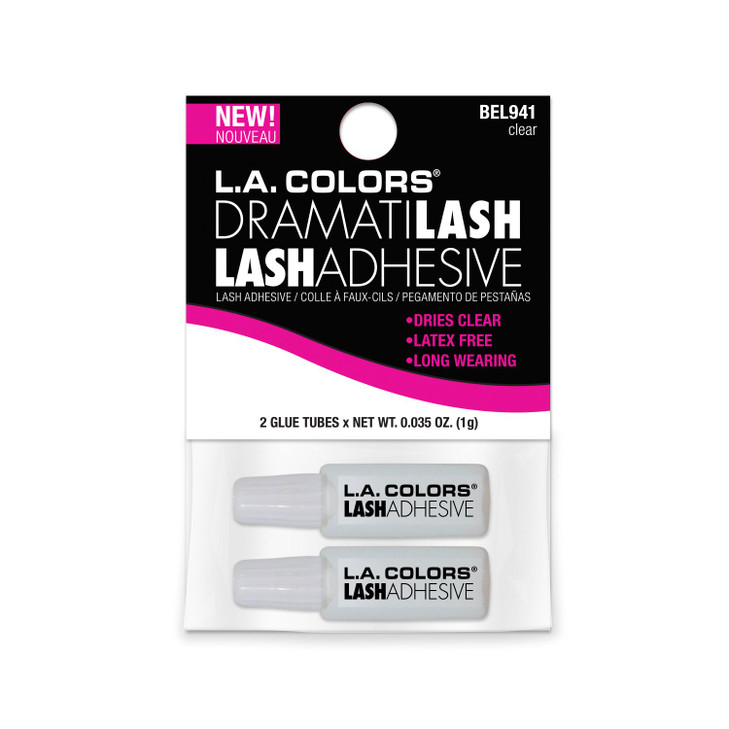 LA Colors 2Piece Travel Eyelash Adhesive Clear 002 Fluid Ounce
